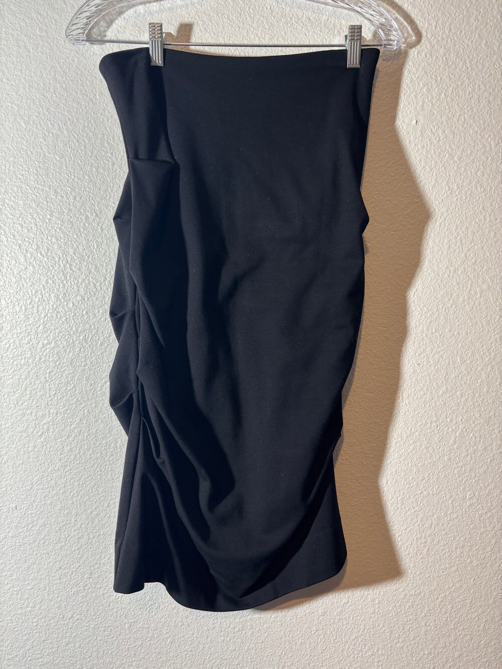 Artelier Nicole Miller Women's Size 8 Black Strapless Ruched Mini Bodycon Dress